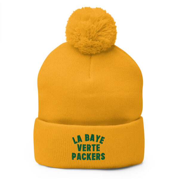 La Baye Verte Packers Gold Pom Pom Beanie - Image 2