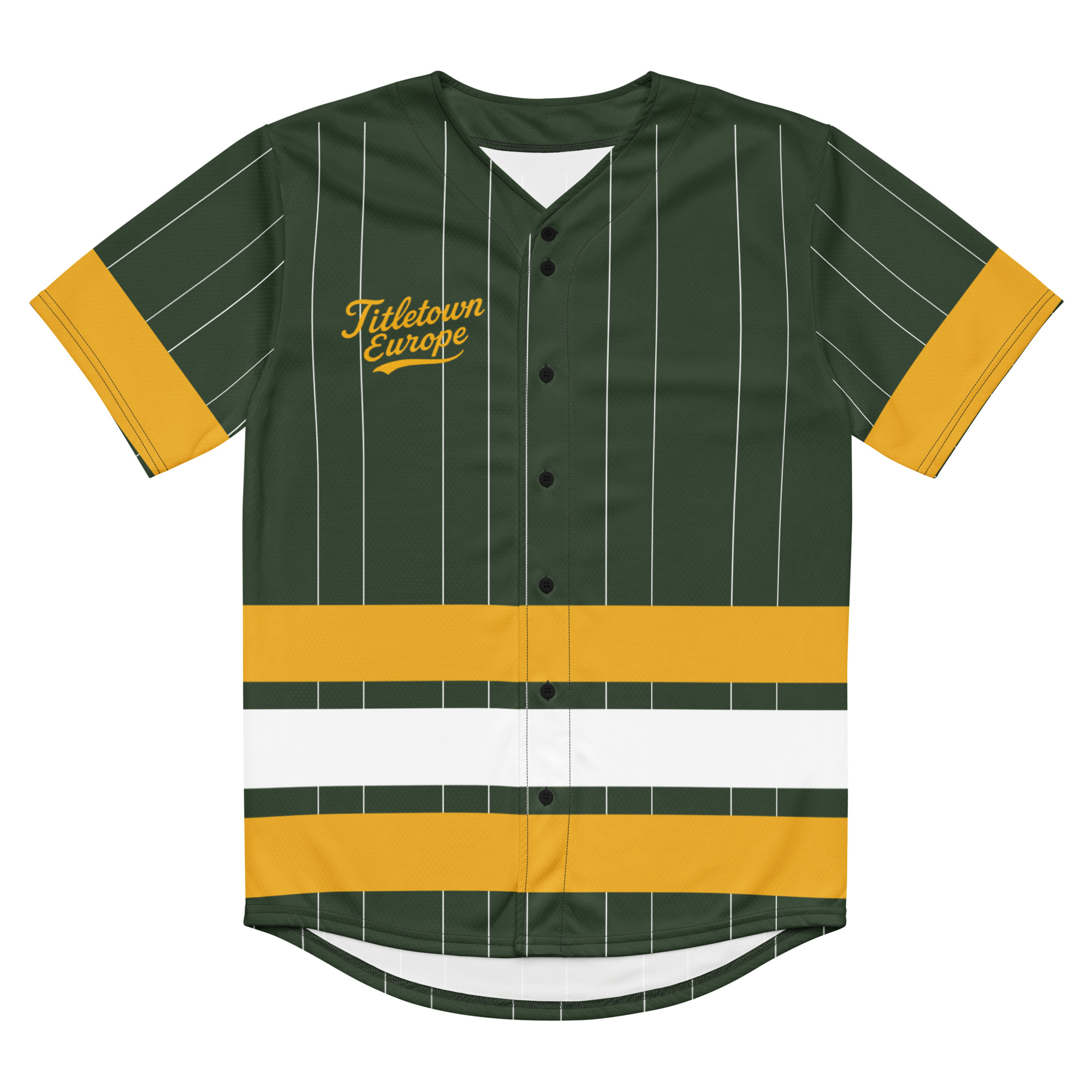 Vince Lombardi x Titletown Europe Pinstriped Baseball Jersey - Image 2