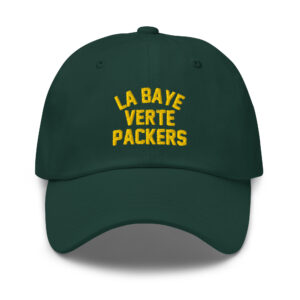 La Baye Verte – Green & Gold Packers Luxe Embroidered Dad Cap – Paris Fan Club Edition