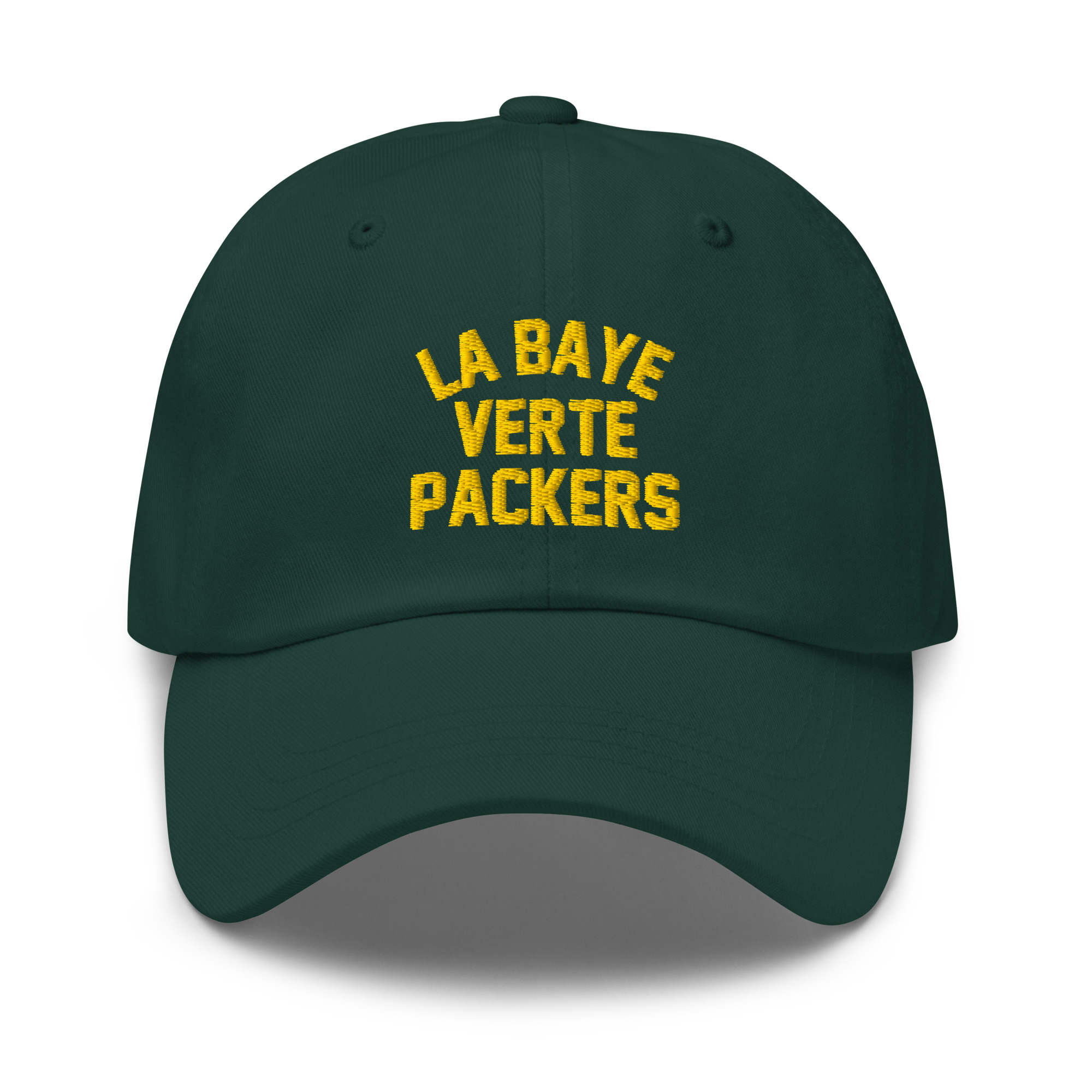 La Baye Verte – Green & Gold Packers Luxe Embroidered Dad Cap – Paris Fan Club Edition