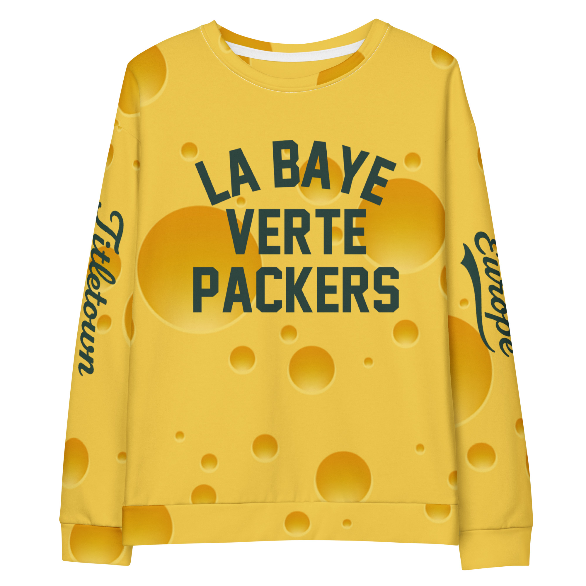 La Baye Verte Packers Fromage Cheesehead All Over Unisex Cotton Jersey